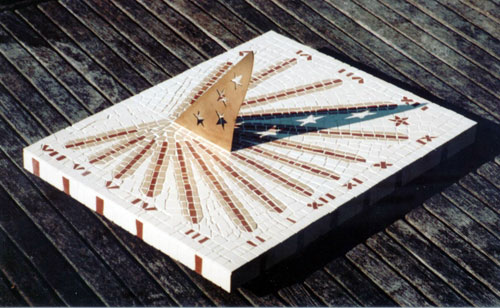 Cream mosaic sundial