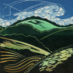 'Cliffe Hill from Glynde' Wood cut by Helen 'Cliffe Hill from Glynde' Wood cut by Helen Brown